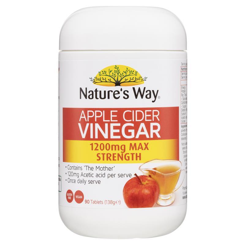 Nature's Way Apple Cider Vinegar 1200mg Max Strength 90 viên | Sản phẩm Úc chính hãng