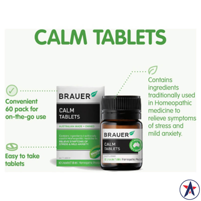 Viên uống giảm căng thẳng Brauer Calm 60 viên