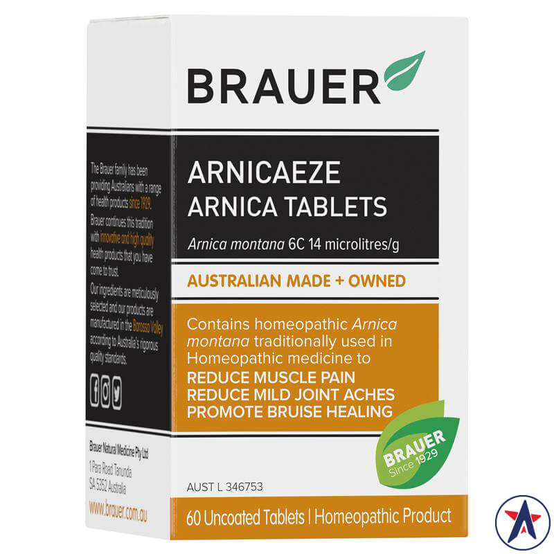 Viên uống giảm đau cơ Brauer ArnicaEze Arnica 60 viên