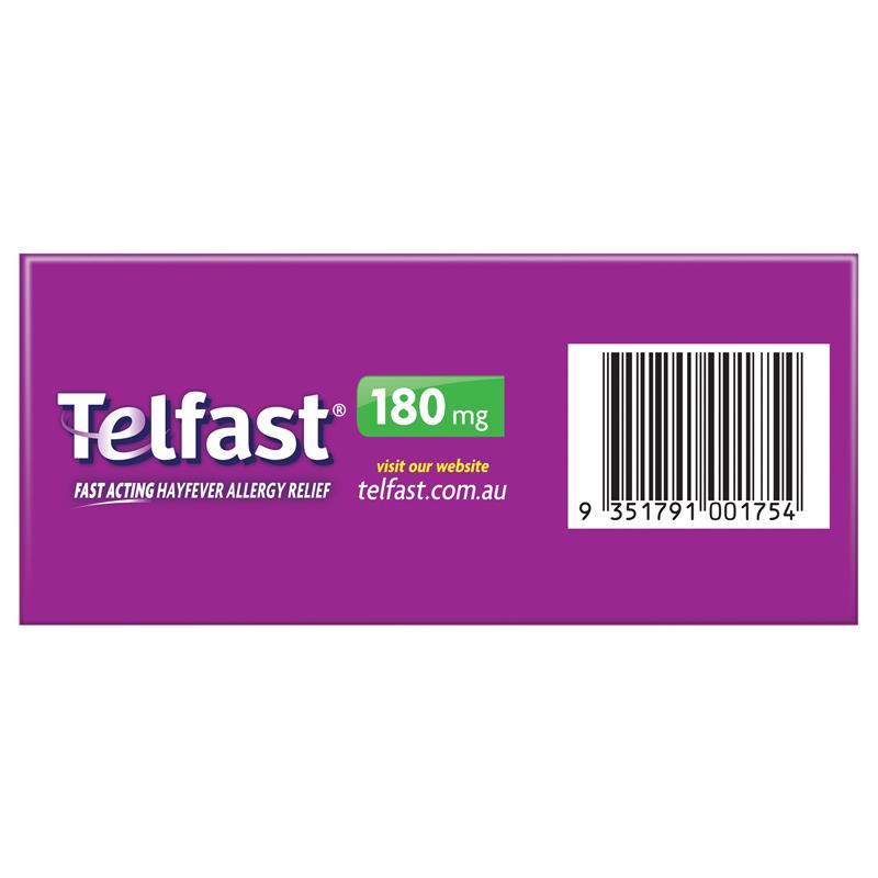Viên uống giảm dị ứng Telfast Hayfever Allergy Relief 180mg Non-Drowsy