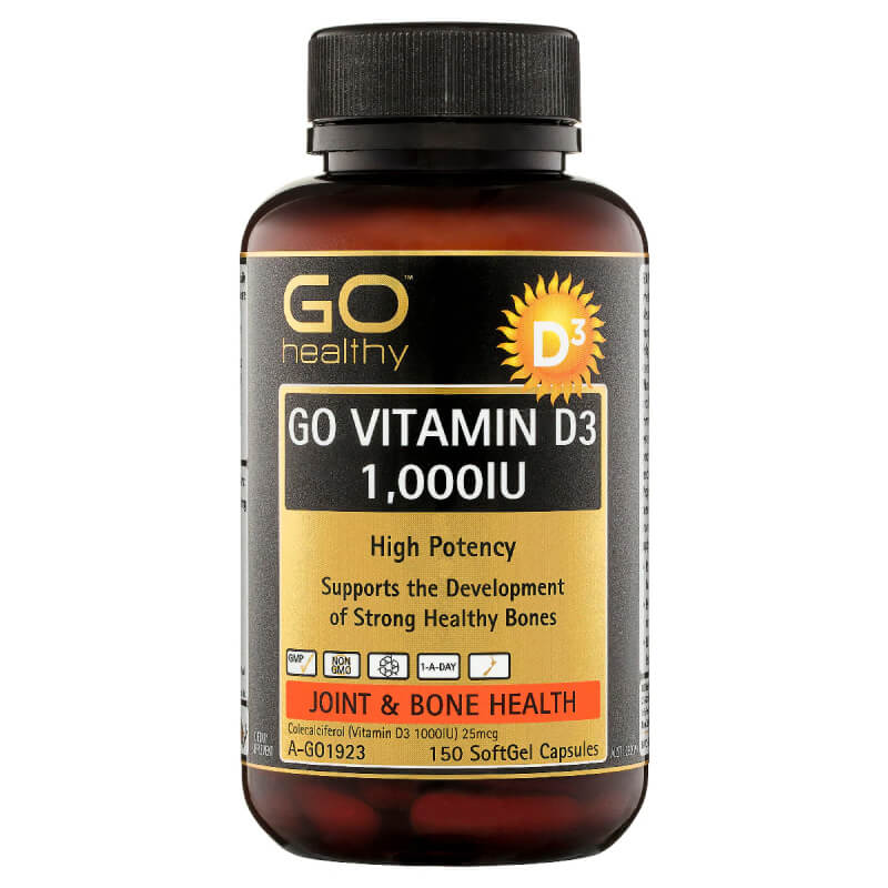 Viên uống giúp xương khỏe mạnh GO Healthy Go Vitamin D3 1000IU 150 viên
