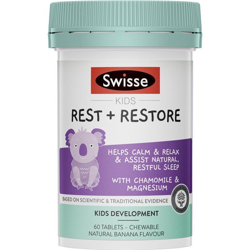Swisse Kids Rest & Restore hỗ trợ giấc ngủ ngon cho bé 60 viên | Hàng xách tay Úc chính hãng