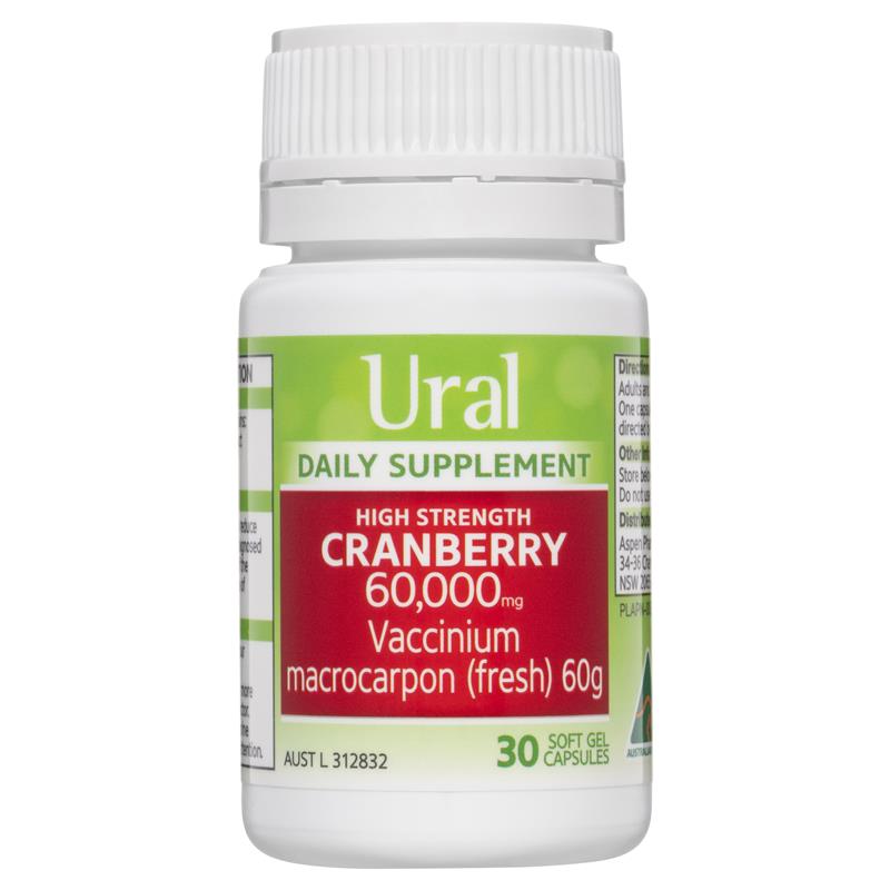 Viên uống hỗ trợ đường tiết niệu Ural High Strength Cranberry 60000mg
