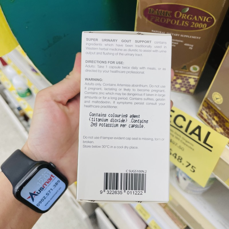 Viên uống hỗ trợ điều trị Gout Wealthy Health Super Urinary Gout Support của Úc 100 viên