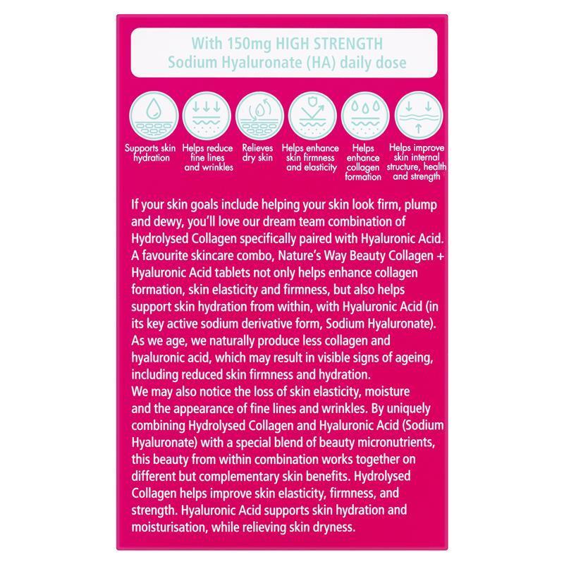 Viên uống Nature's Way Beauty Collagen + Hyaluronic Acid 60 viên