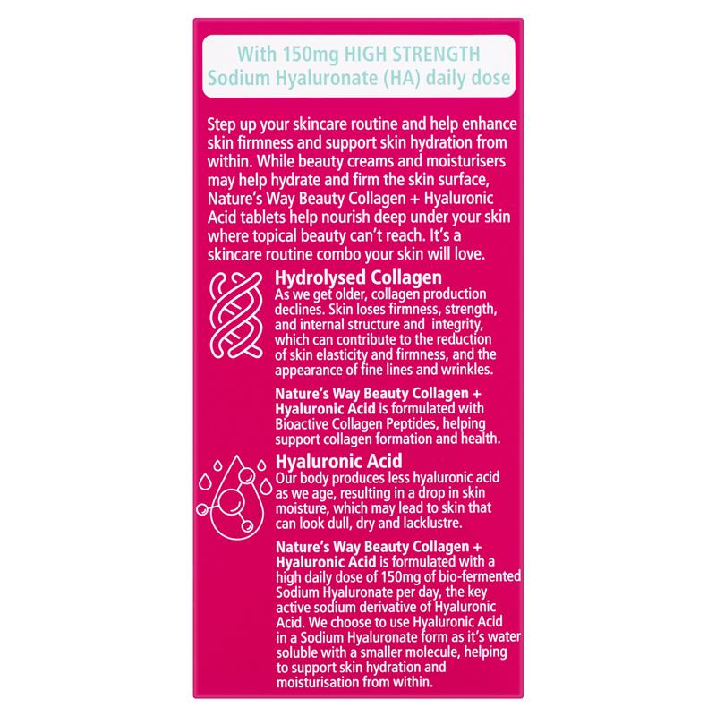 Viên uống Nature's Way Beauty Collagen + Hyaluronic Acid 60 viên