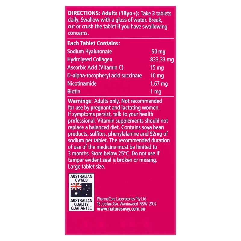 Viên uống Nature's Way Beauty Collagen + Hyaluronic Acid 60 viên