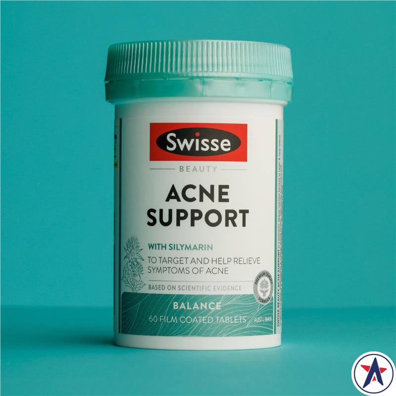 Viên uống ngừa giảm mụn Swisse Beauty Acne Support 60 viên
