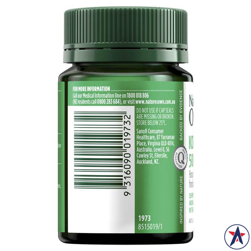 Viên uống nhân sâm Nature's Own Korean Ginseng 500mg for Stamina + Stress 60 viên