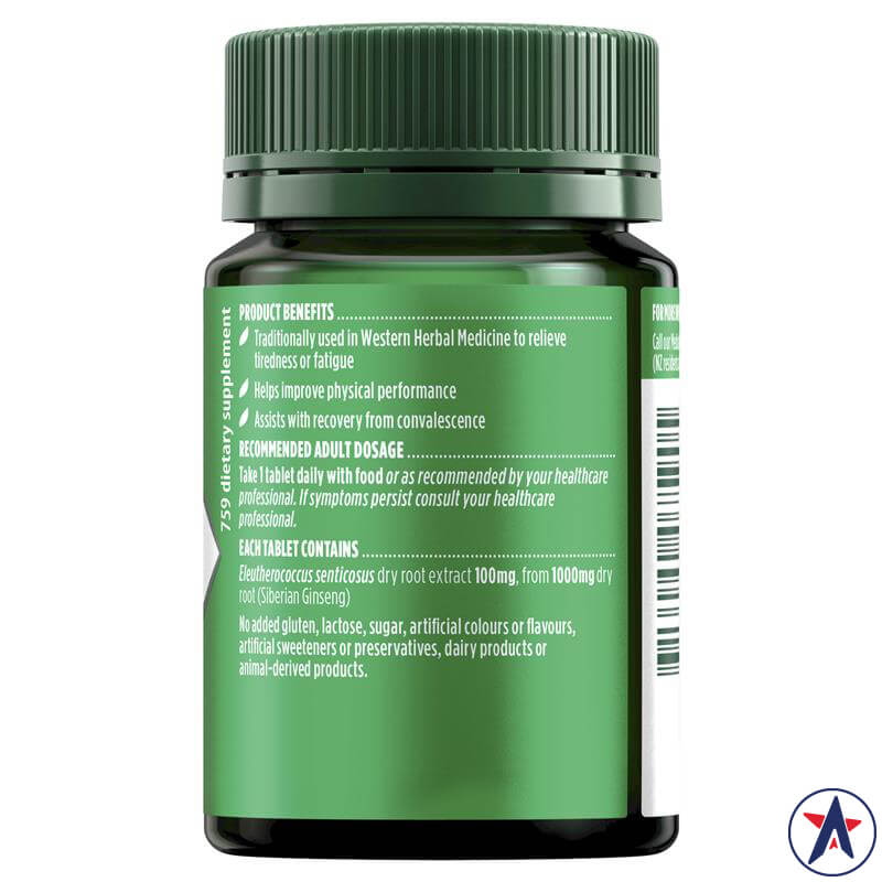 Viên uống nhân sâm Nature's Own Siberian Ginseng 1000mg for Energy + Stress 60 viên