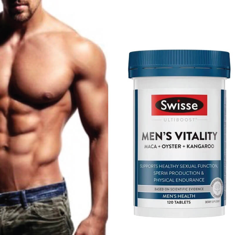 Viên uống tăng cường sinh lý Nam Swisse Ultiboost Men's Vitality Maca + Oyster + Kangaroo 120 viên