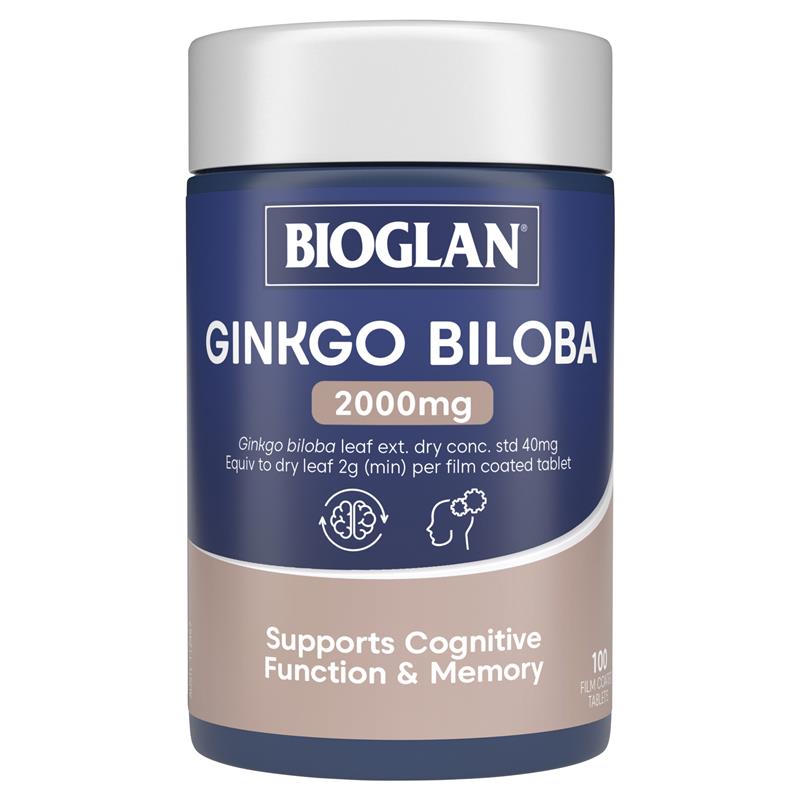 Bioglan Ginkgo Biloba 2000mg tăng cường trí nhớ của Úc 100 viên | Xuất xứ Úc