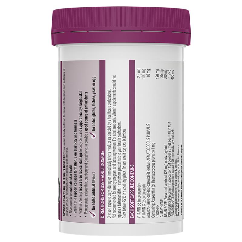 Viên uống trắng da Swisse Beauty Bright Skin của Úc 60 viên | Xuất xứ Úc (Australia)