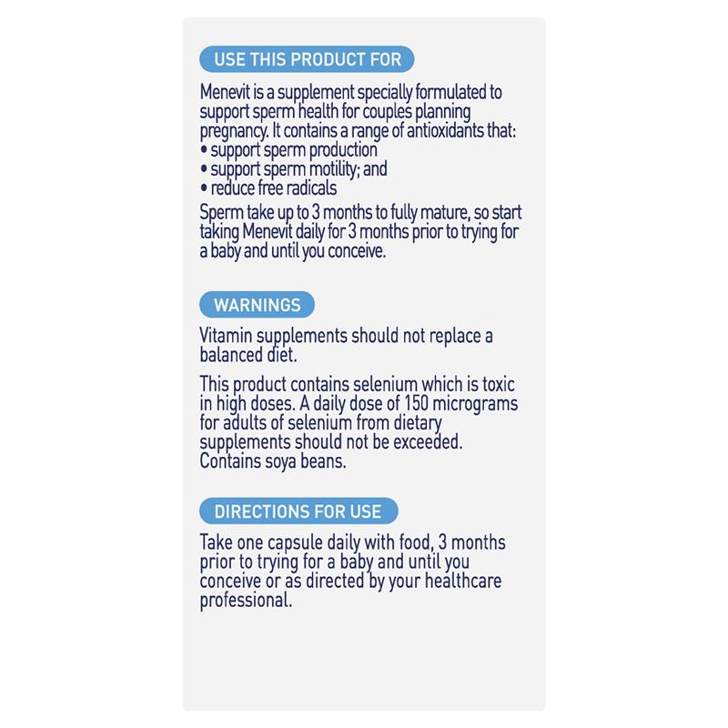 Menevit Pre-Conception Sperm Health cho nam giới
