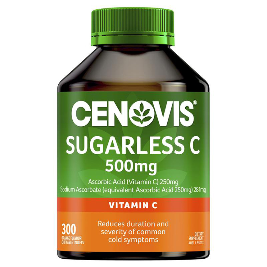 Viên ngậm Vitamin C không đường Cenovis Sugarless C 500mg