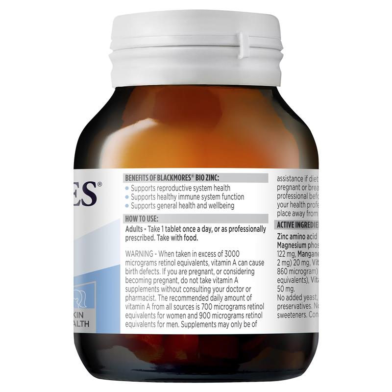 Viên uống bổ sung kẽm Blackmores Bio Zinc