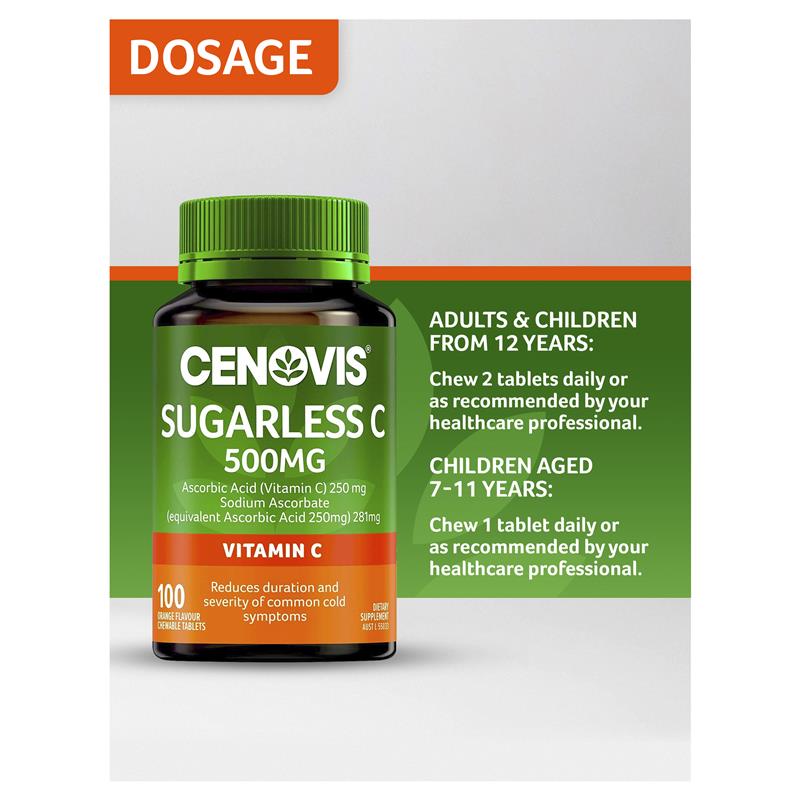 Viên ngậm Vitamin C không đường Cenovis Sugarless C 500mg