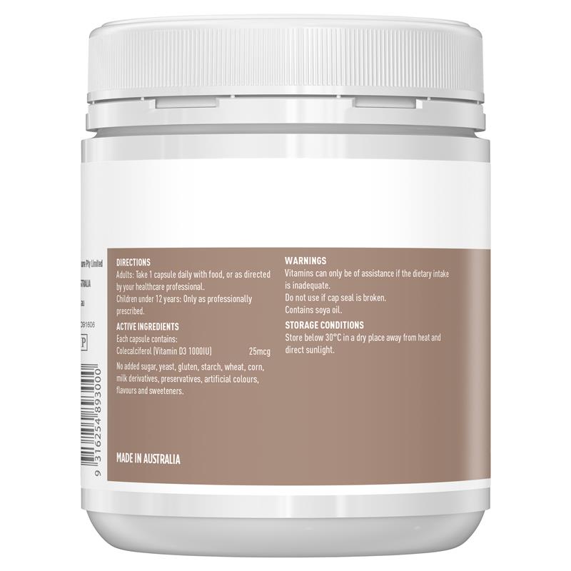 Viên uống bổ sung Vitamin D3 1000IU Healthy Care