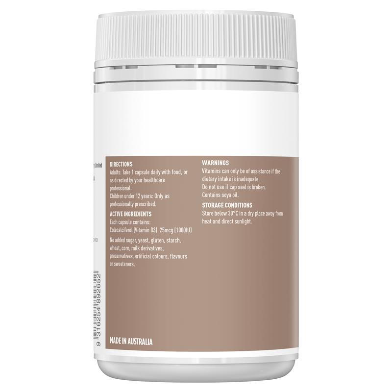 Viên uống bổ sung Vitamin D3 1000IU Healthy Care