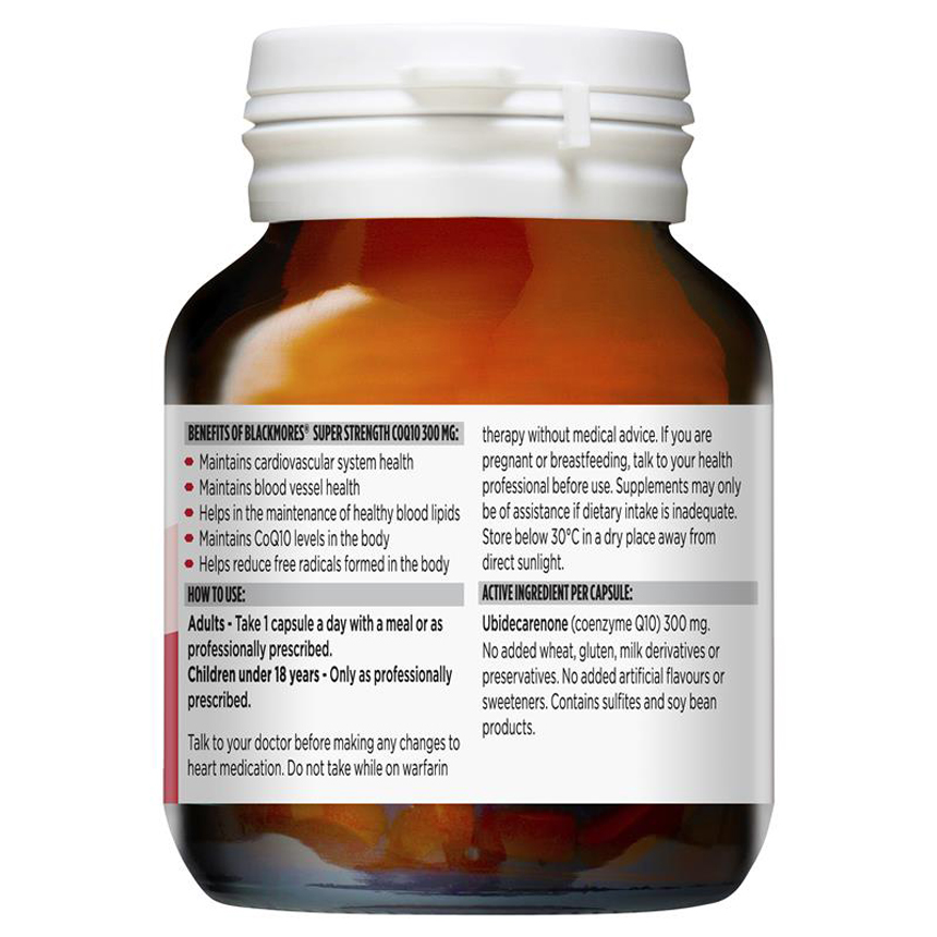 Coenzyme Q10 Blackmores Super Strength CoQ10 300mg bổ tim 30 viên | Sản phẩm Úc chính hãng