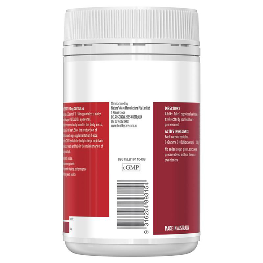 Healthy Care Coenzyme Q10 150mg bổ tim của Úc 100 viên