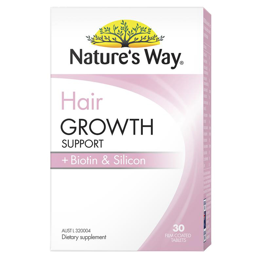 Nature's Way Hair Growth Support + Biotin & Silicon 30 viên | Sản phẩm chất lượng Úc