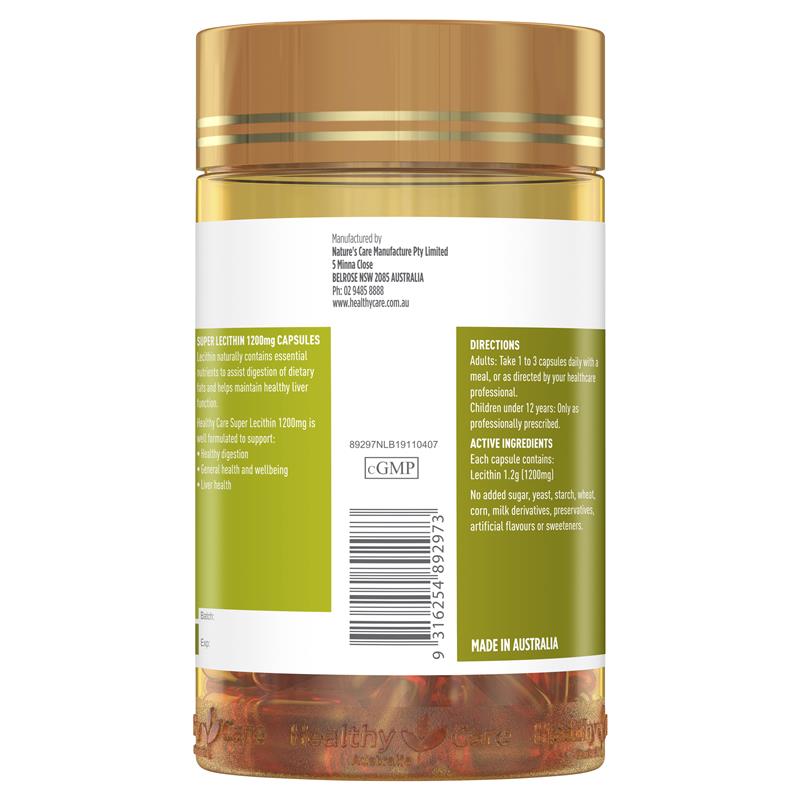 Mầm đậu nành Healthy Care Úc Super Lecithin 1200mg 100 viên | Mua sắm hàng Úc tại Ausmart