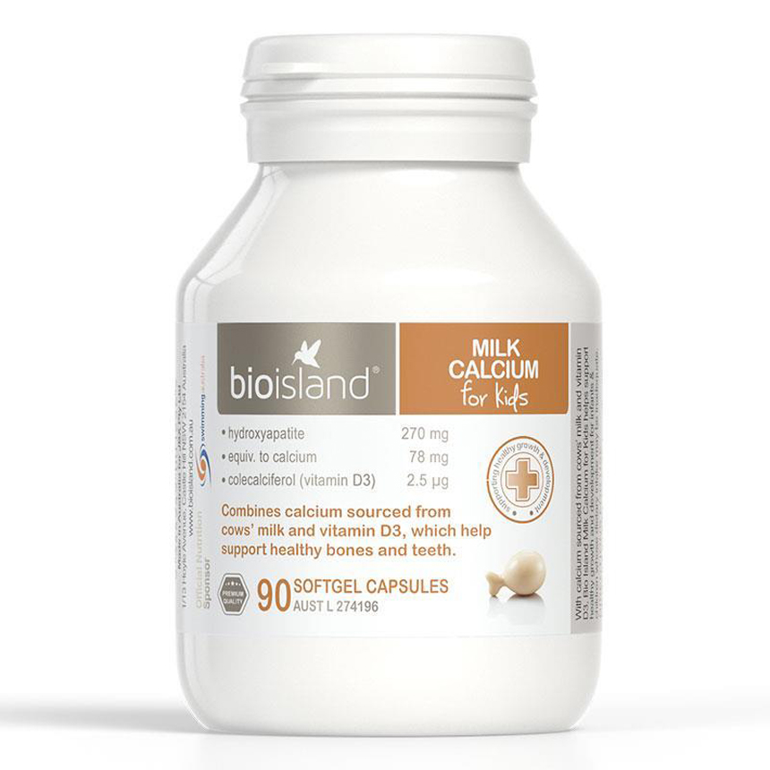 Canxi sữa Bio Island Milk Calcium Kids cho bé của Úc 90 viên | Sản phẩm chính hãng Úc