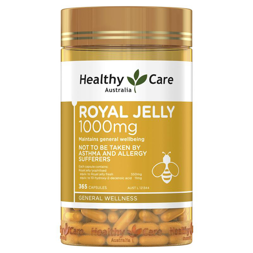 Sữa ong chúa Healthy Care Royal Jelly 1000mg 365 viên của Úc | Mua sắm hàng Úc tại Ausmart