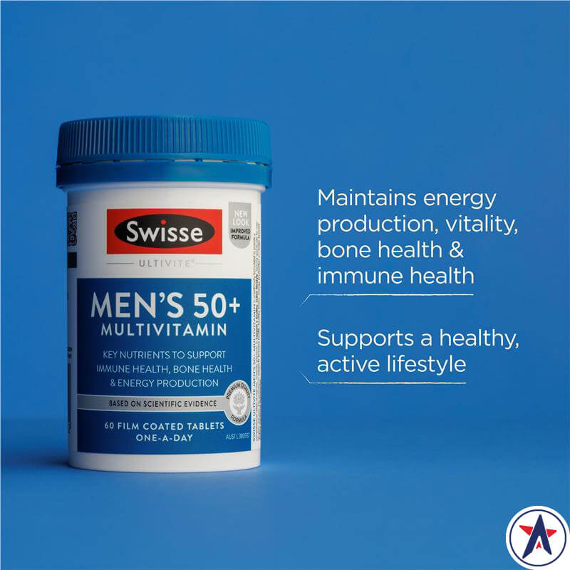 Vitamin tổng hợp cho nam giới lớn tuổi Swisse Men's 50+ Multivitamin