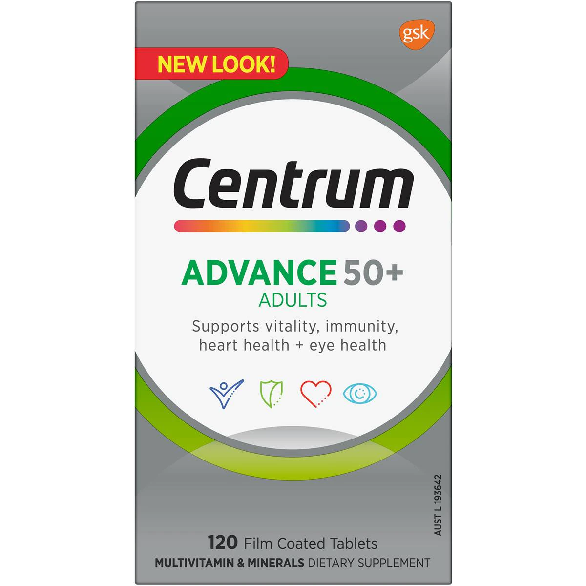 Multivitamin cho người trên 50 tuổi Centrum Advance 50+ 120 viên | Sản phẩm Úc chính hãng