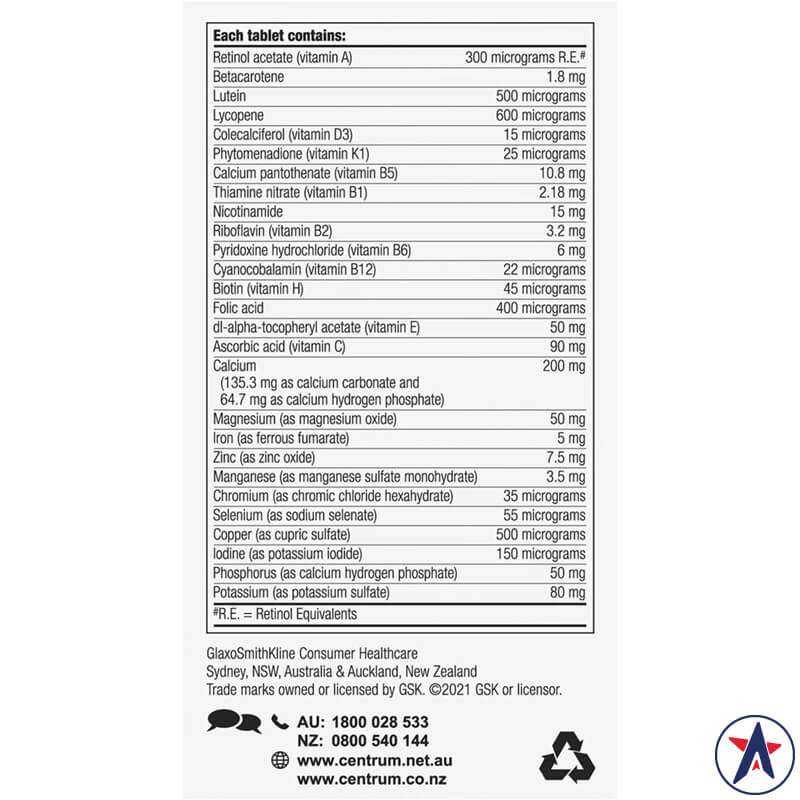 Vitamin tổng hợp Centrum của Úc Advance Multivitamin 120 viên | Thương hiệu Úc
