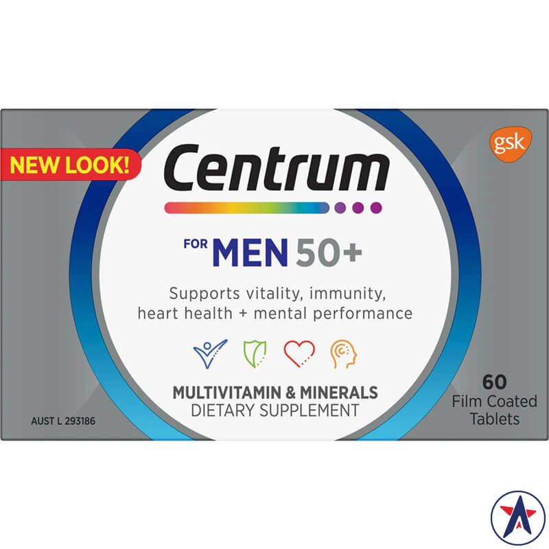 Vitamin tổng hợp Centrum For Men 50+ cho nam lớn tuổi 60 viên | Sản phẩm Úc