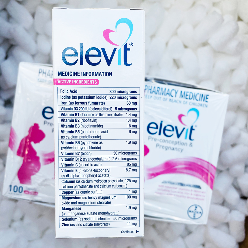 Elevit bầu Pre-conception & Pregnancy Multivitamin Úc 100 viên | Thương hiệu Úc