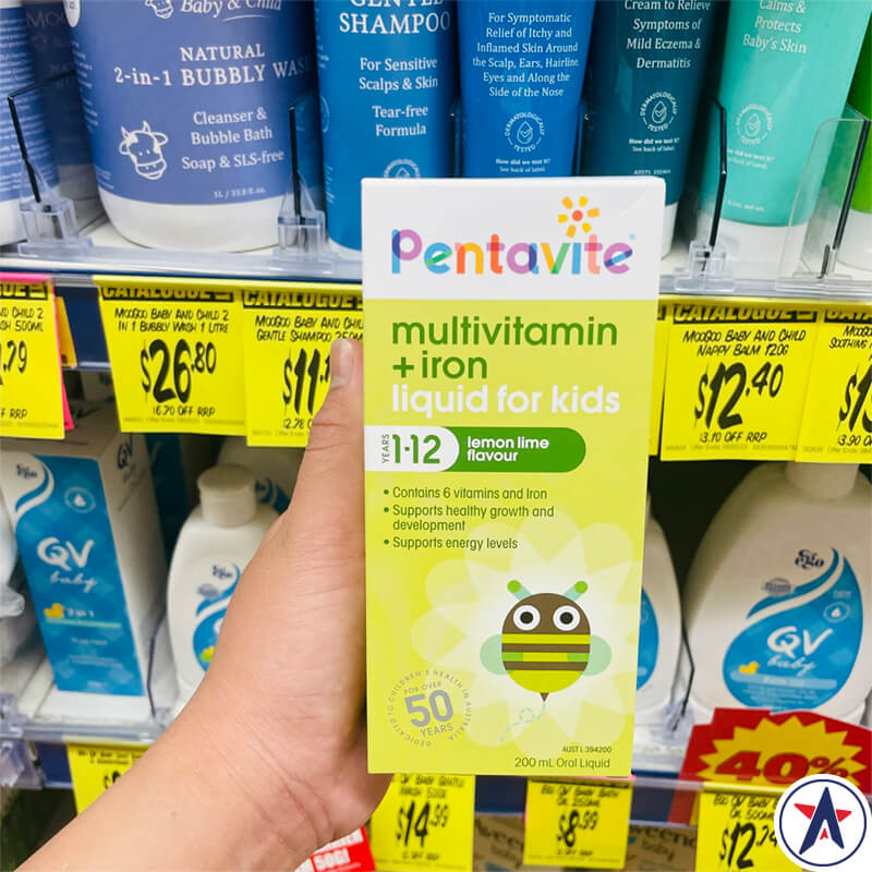 Vitamin tổng hợp cho bé Pentavite Multivitamin + Iron Kids 200ml | Nhập khẩu từ Úc