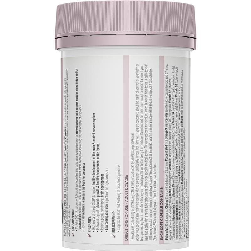 Swisse Ultinatal Pre-conception & Pregnancy cho bà bầu 180 viên