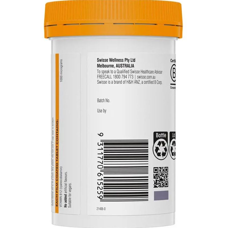 Viên uống Swisse High Strength Vitamin B12