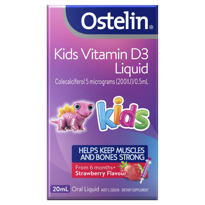 Ostelin Vitamin D3 Kids dạng nước 20ml cho bé từ 6 tháng tuổi | Sản phẩm chất lượng Úc