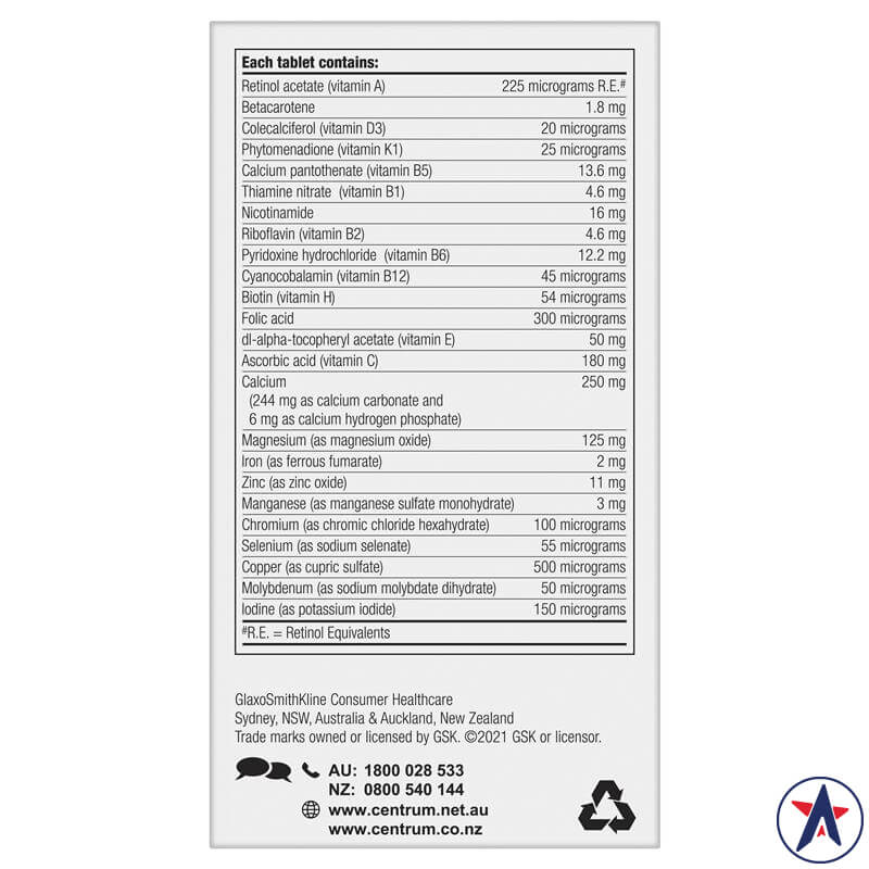 Vitamin tổng hợp Centrum For Men 50+ cho nam lớn tuổi