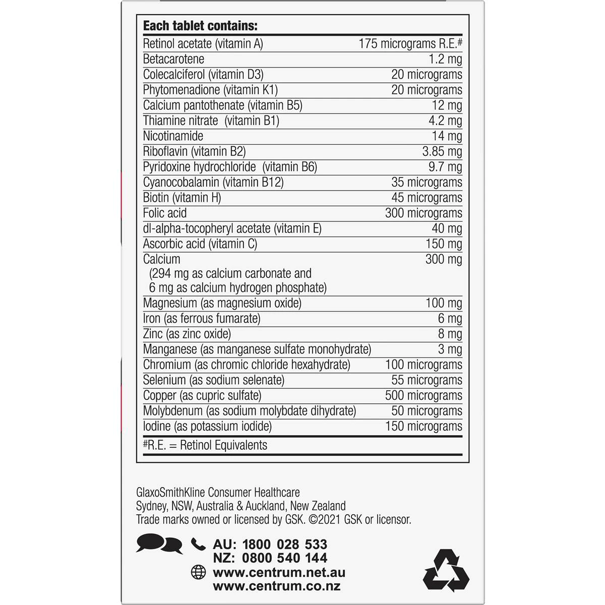 Vitamin tổng hợp cho nữ lớn tuổi Centrum For Women 50+