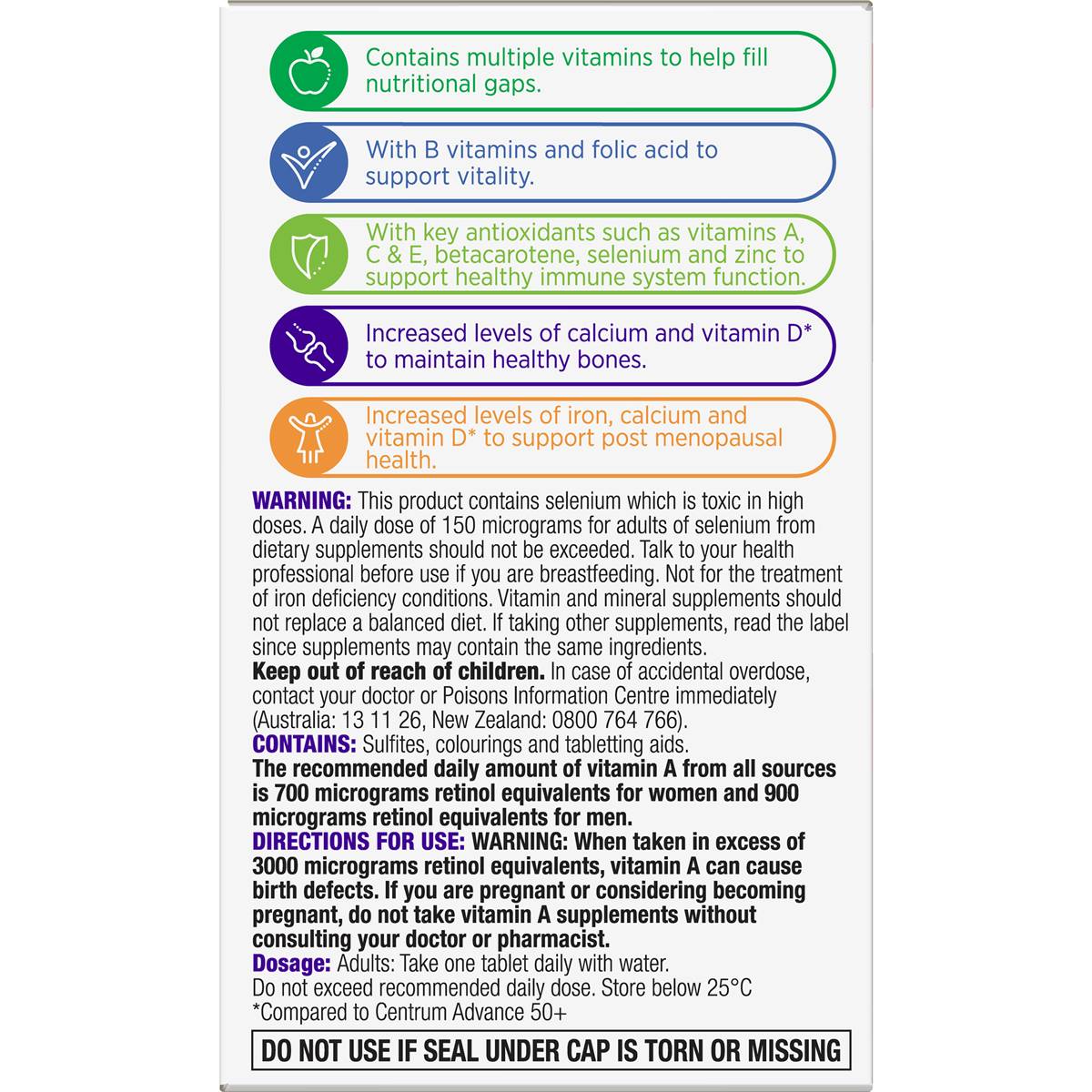 Vitamin tổng hợp cho nữ lớn tuổi Centrum For Women 50+