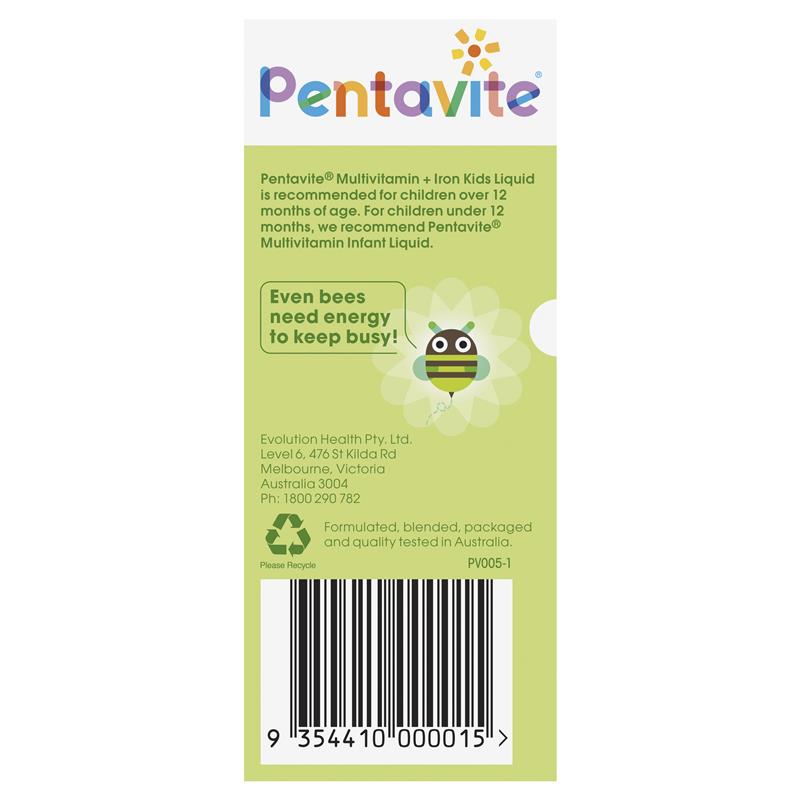 Vitamin tổng hợp cho bé Pentavite Multivitamin + Iron Kids Liquid