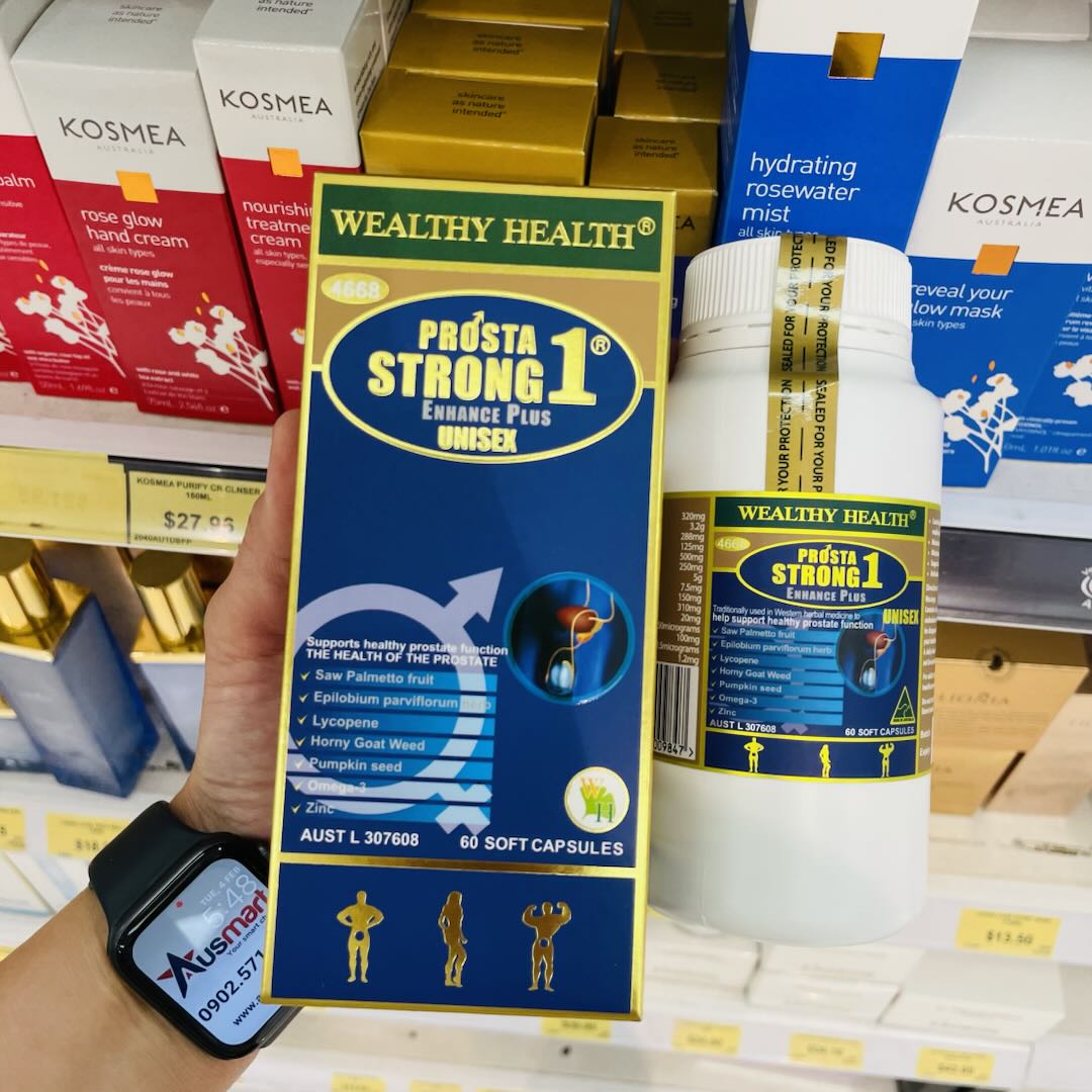 Viên uống hỗ trợ tuyến tiền liệt Wealthy Health Prosta Strong 1 Enhance Plus 60 viên