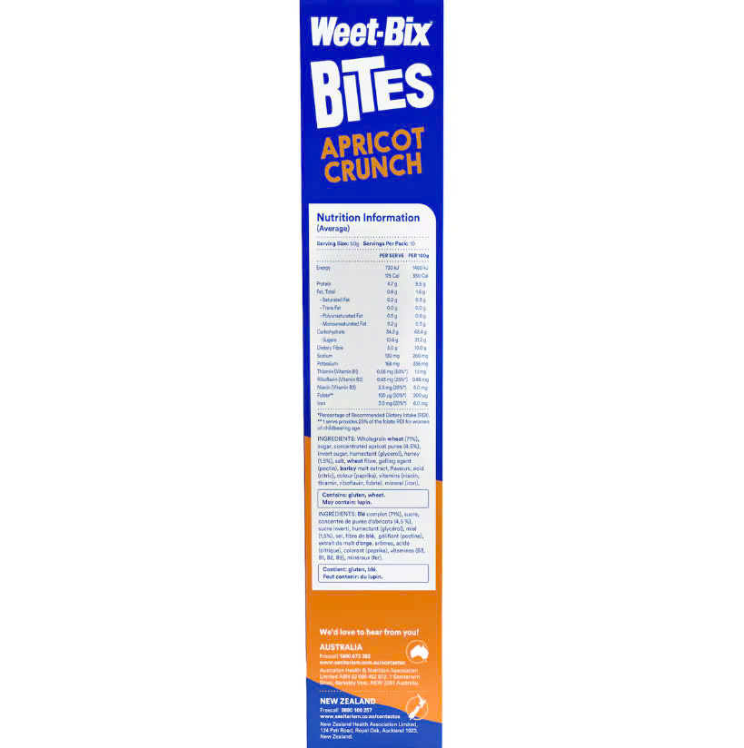Ngũ cốc ăn sáng vị mơ Weet-bix Apricot Bites 500g