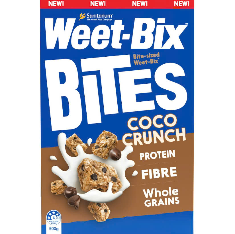Ngũ cốc ăn sáng vị socola Weet-bix Bites Coco Crunch 500g