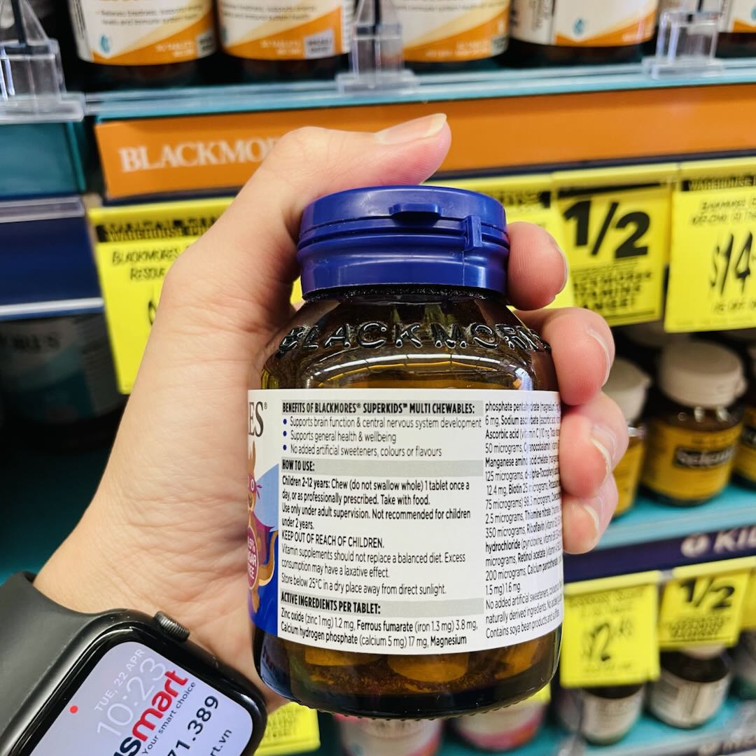 Kẹo vitamin cho bé Blackmores Superkids Multi Chewables 60 viên