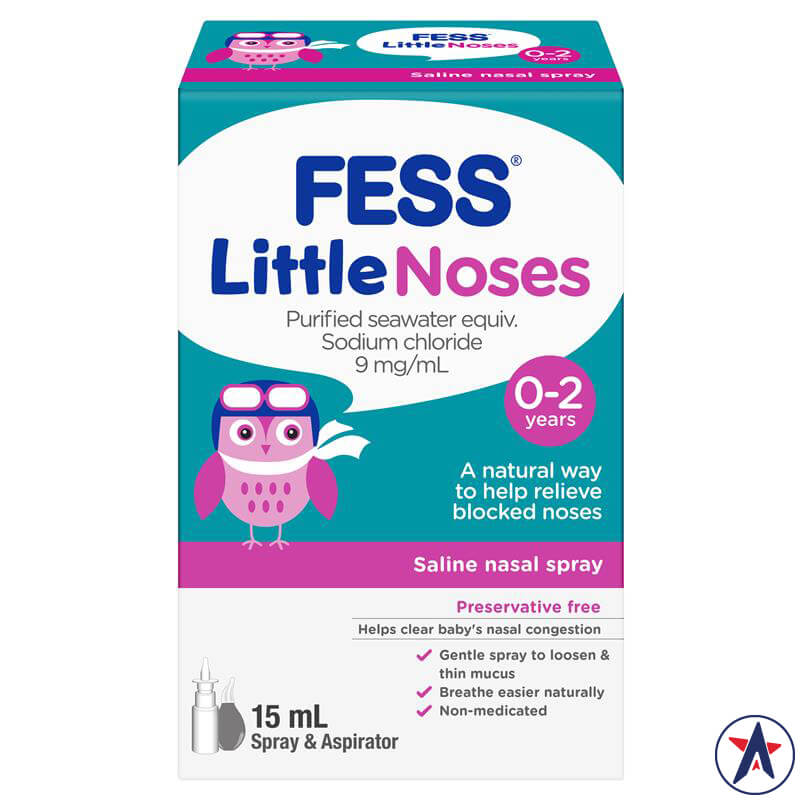 Xịt mũi cho bé Fess Little Noses Saline Nose Spray + Aspirator 15ml