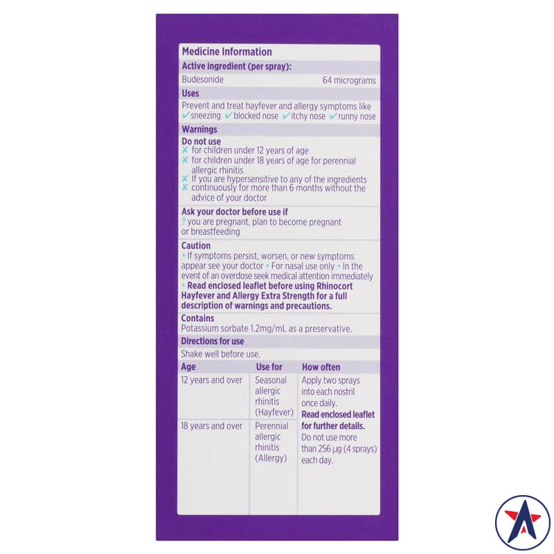 Xịt viêm mũi dị ứng Rhinocort Hayfever & Allergy Extra Strength