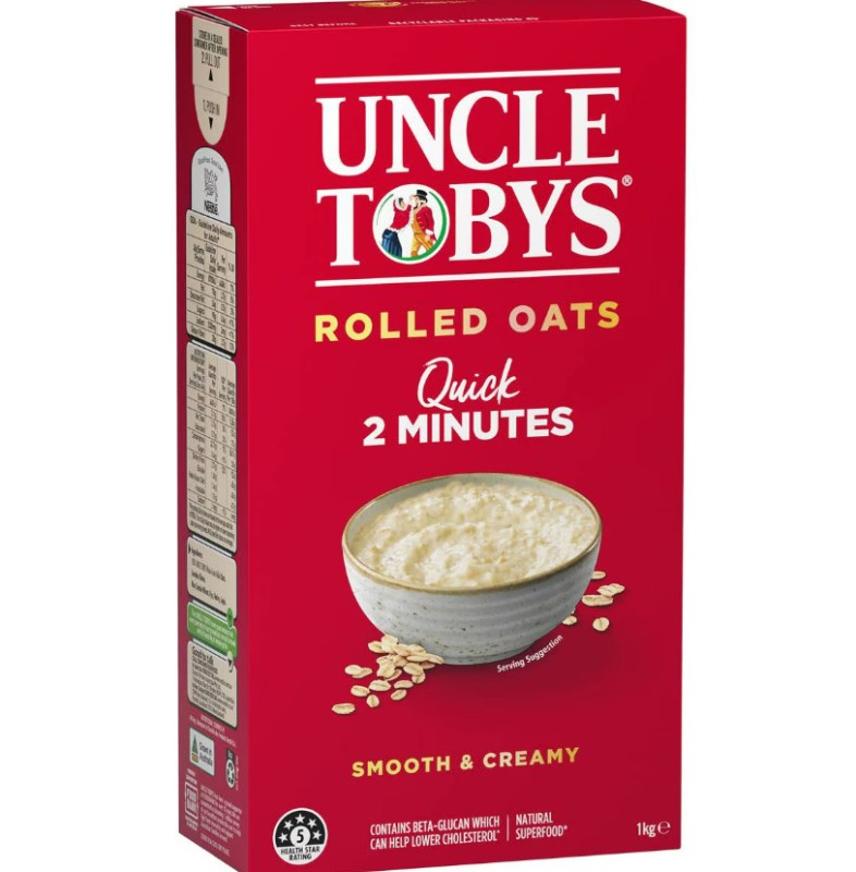 Yến mạch ăn liền cán dẹp Uncle Tobys Traditonal Rolled Oats