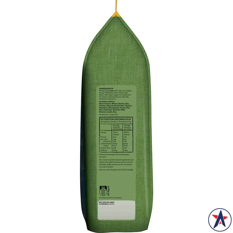 Yến mạch ăn sáng Carman's Aussie Oat Clusters Apple Crunch 800g